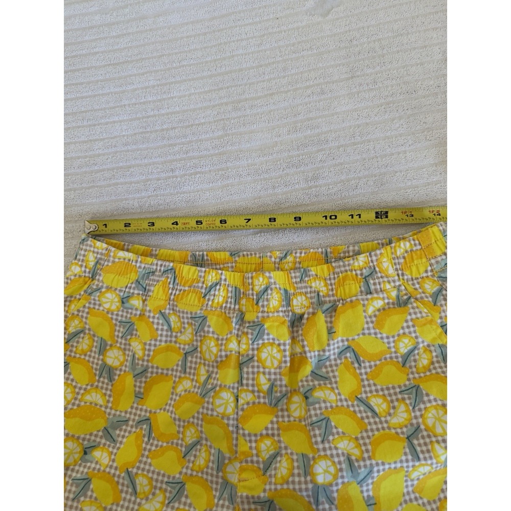Lands End Womens Shorts Size 8 Yellow Lemon Print Mid Rise Cotton Chino - Picture 11 of 15